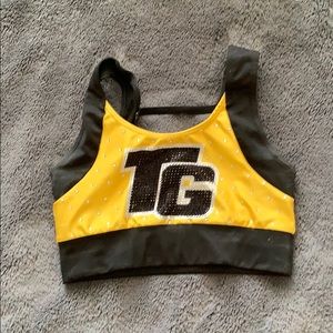 Top gun Allstars cheerleading yellow sports bra